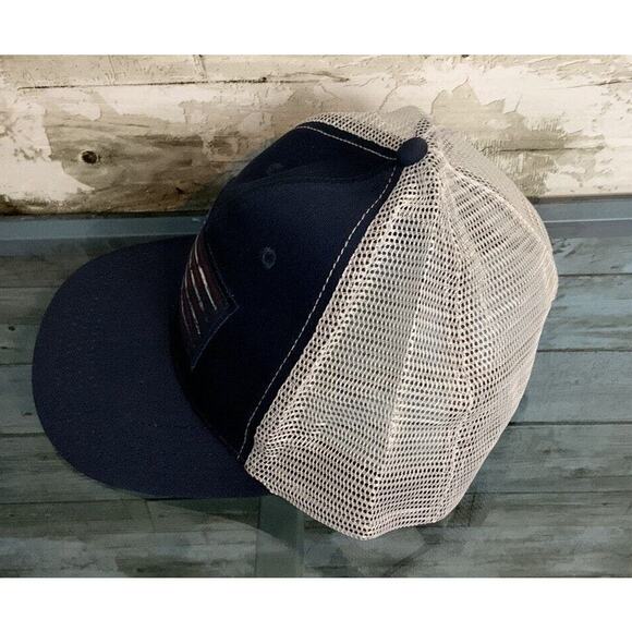 Naicissism American Fish Flag Trucker Hat Blue Snapback Adjustable - Picture 4 of 4